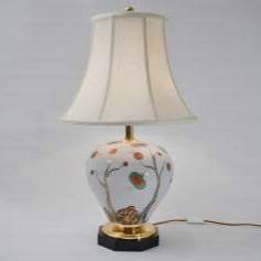 Giulia Mangani porcelain lamp chinoiserie with lychee, 1950`s ca, Italian